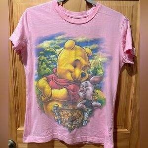 Disney Collection Pink Winnie Pooh & piglet Short Sleeve Tee womens M